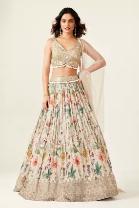 30Z285-RO Grey Color lehenga Set With Mirror Work