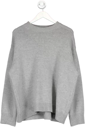 almada label Grey Cashmere And Wool Blend Crew Neck Sweater UK S