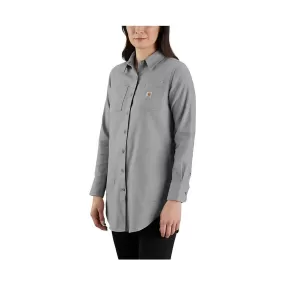 Carhartt Women's Relaxed Fit Midweight Flannel Tunic - Asphalt Heather