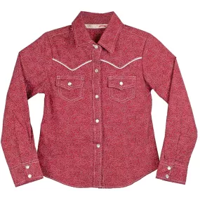 Cumberland Outfitters Girls' Paisley Print Snap Shirt