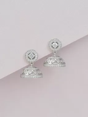 Durga Pure 925 Silver Jhumka Earrings