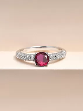 Ever So Red 1 Carat Solitaire Ring In 925 Silver