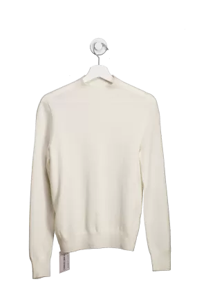 Goelia Cream Wool Mock Neck Jumper UK M