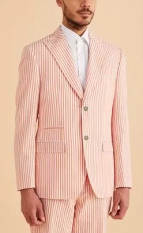 Inserch Seersucker Stripe Suit SU660155-00032 Coral