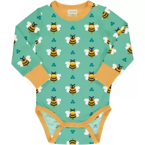 Maxomorra Bee Organic Cotton Long Sleeved Bodysuit