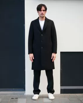 MEN OVERCOAT PRESSED WOOL / BLACK