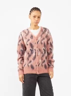 Mohair Cardigan Pink Paisley