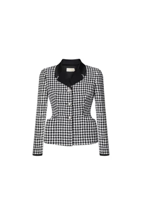 Odette Peplum Notch Lapel Tweed Jacket