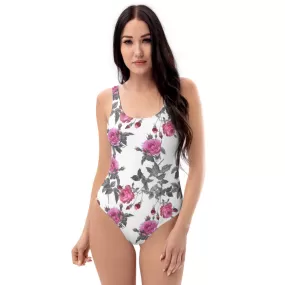 Pink Roses One-Piece Swimsuit