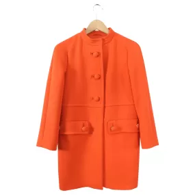 Prada Orange Wool Mod Coat - IT38 / USA 2