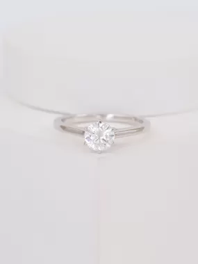 Pure 925 Sterling Silver 1.5 Carat Solitaire Ring