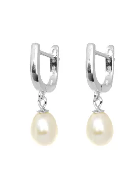 Pure Pearl Silver Dainty Dangler Earrings