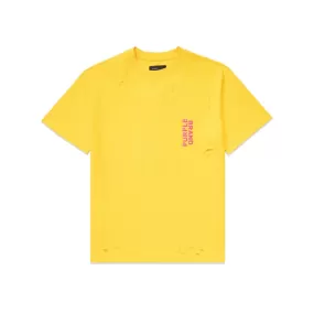 Purple Brand Textured Shattered Yellow S/S Tee