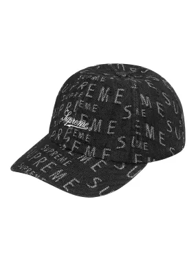 Supreme Warp Jacquard Logos Denim 6 Panel Cap Black [SS21]