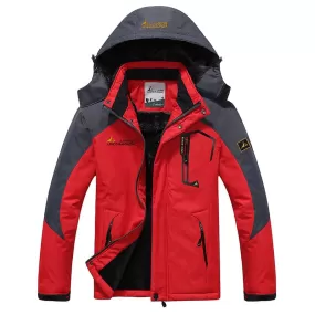 UNCO & BOROR Men's Sports Fashion Red Coat Jacket Premium Quality Windproof Hooded Thick Winter Parka Coat Jacket